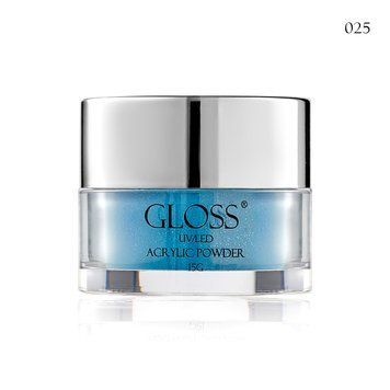 Акриловая пудра Acrylic Powder GLOSS 025, 15 г (голубой с микроблеском) 283025 фото