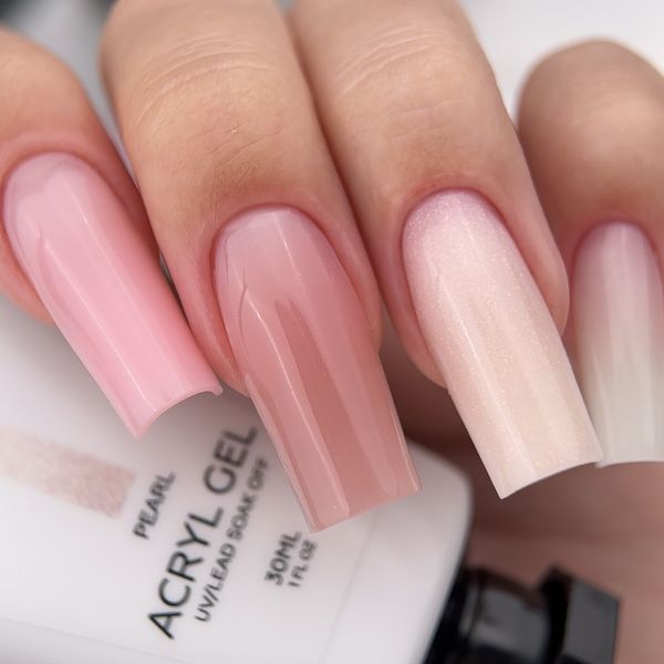 Нарощування нігтів акригелем GLOSS Acryl Gel, квадратна форма