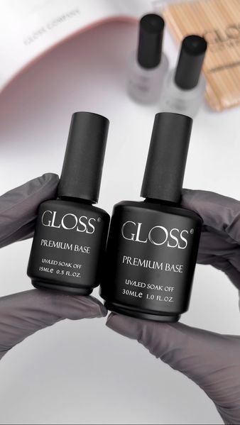 Каучуковая база GLOSS Premium Base, 30 мл (с кисточкой) 101652 фото