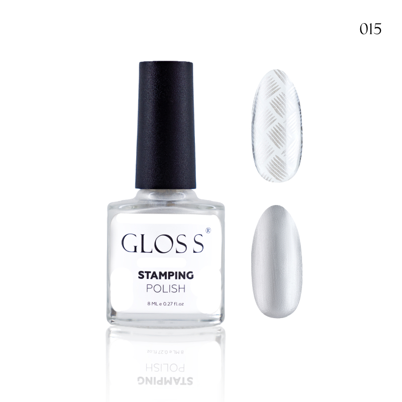 GLOSS Stamping polish 15, 8 ml (white pearl)