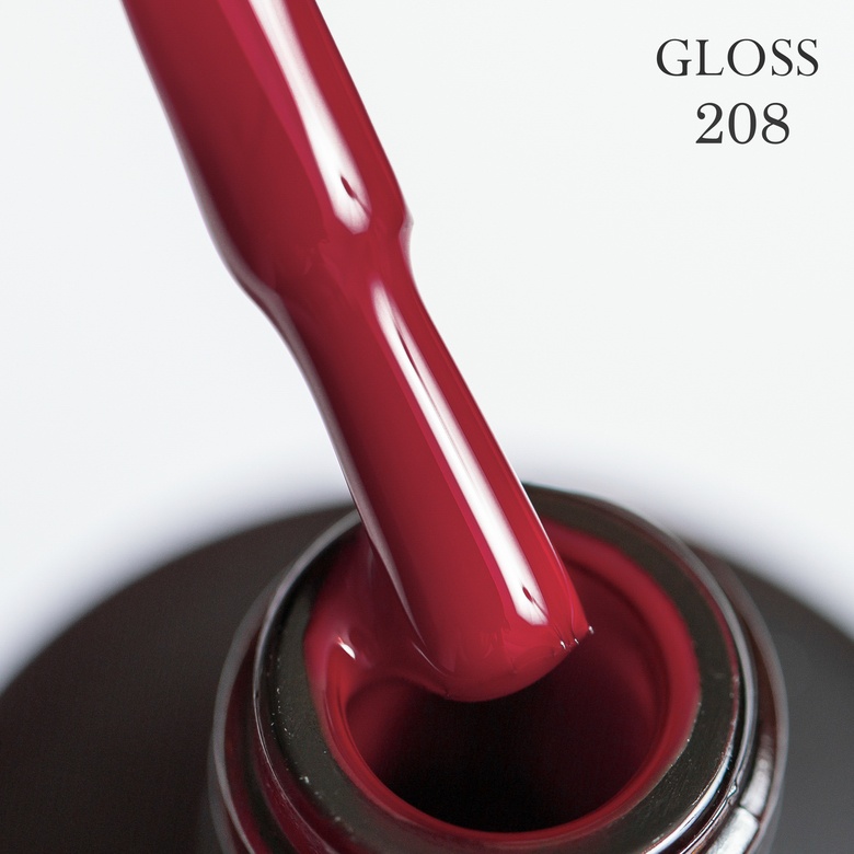 Гель-лак GLOSS 208 (приглушенный красный), 11 мл