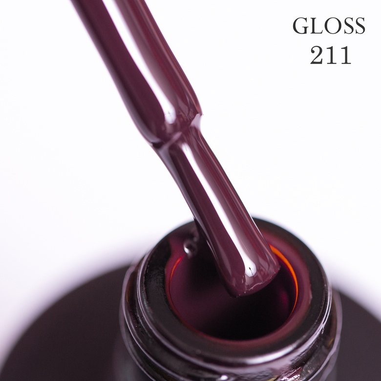Гель-лак GLOSS 211 (коричнево-бордовый), 11 мл