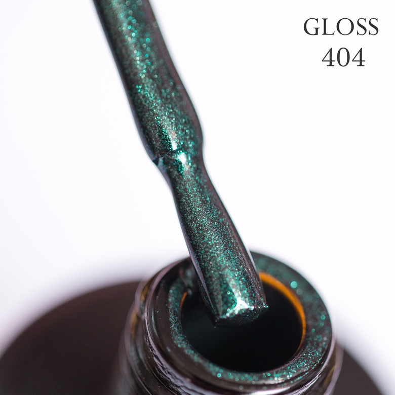 Гель-лак GLOSS 404 (темно-зеленый с микроблеском), 11 мл