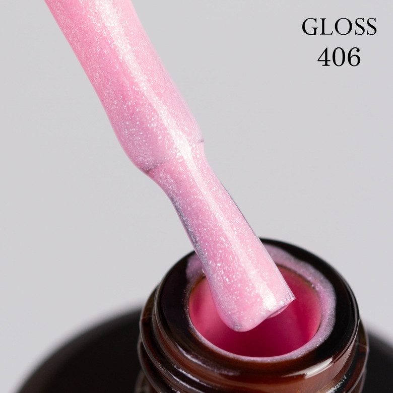 Гель-лак GLOSS 406 (розовый  с микроблеском), 11 мл