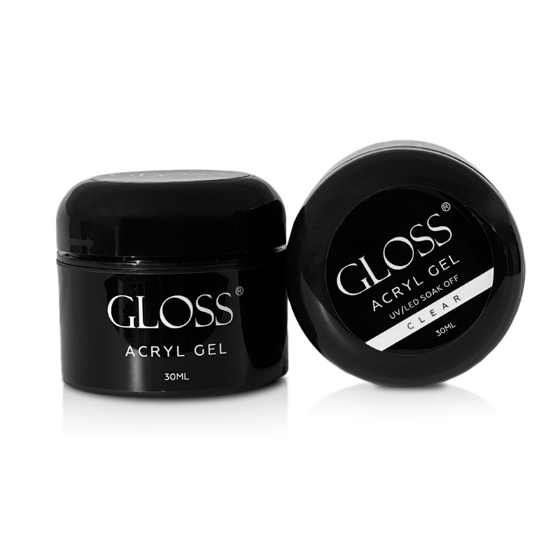 Acrylic Gel GLOSS Clear (transparent) in a jar, 30 ml
